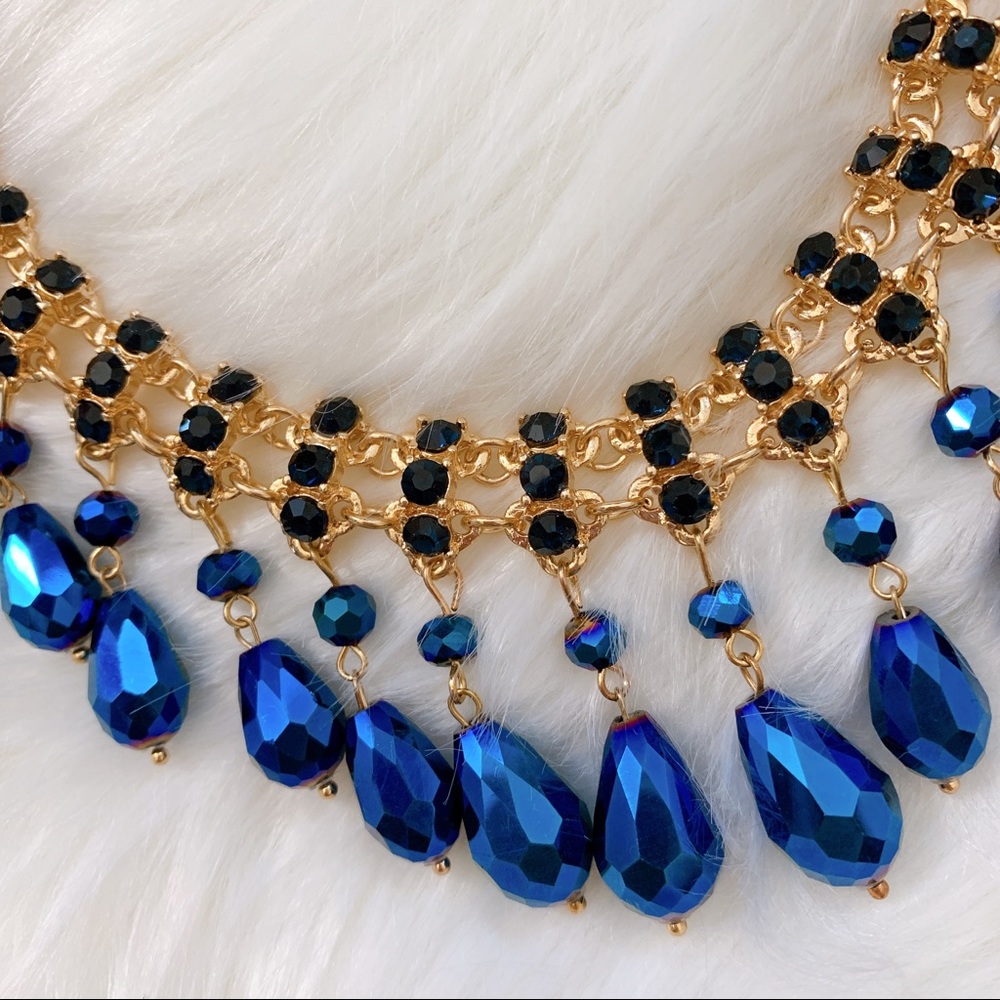 Area Star Drop Stone Statement Necklace - Picture 3 of 5